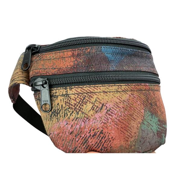 90's Unisex PARROT CANVAS COMPANY USA gold abstract fanny pack - Picture 5 of 6